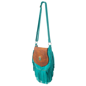 Motif inspiré de l'Égypte ancienne usiné et peint à la main sur rabat en cuir de vachette marron antique - Product Image 4