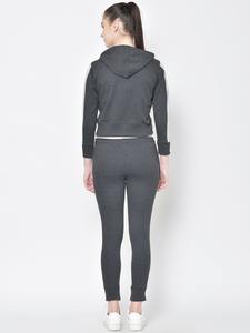 ชุดวอร์มผ้าฝ้าย2ชิ้นสำหรับผู้หญิงชุดวิ่งจ๊อกกิ้งมีฮู้ดชุดวอร์ม2ชิ้นแบบกำหนดเอง - Product Image 4