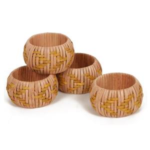 Anillo para Servilletas de Ratán Tejido a Mano, Rústico y Ecológico, Porta Servilletas de Mimbre para Decoración de Mesa de Comedor para Bodas y Fiestas - Product Image 1