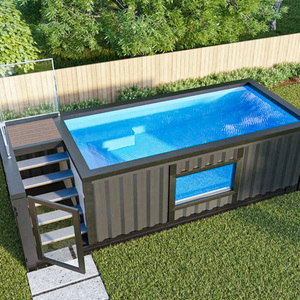 สระว่ายน้ำสปากลางแจ้งแบบสมบูรณ์แบบเป็นมิตรกับครอบครัวสำหรับ20FT และ40ft ภาชนะไฟเบอร์กลาสสระว่ายน้ำพร้อมอุปกรณ์สระว่ายน้ำสำหรับใช้ในบ้าน - Product Image 3