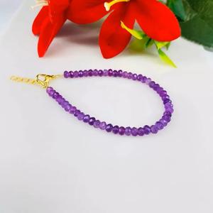 Loose Gemstone Handmade Jewelry Faceted Beads 4 MM Pinkish Purple <b>Amethyst</b> Purple <b>Amethyst</b> Beaded <b>Bracelets</b> - Product Image 3