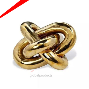 Escultura decorativa con nudo, acabado dorado para decoración de mesa, oficina, hogar, hoteles, interior - Product Image 4