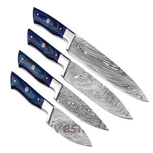 Grandsharp — ensemble de couteaux de Chef de cuisine élégants, faits à la main, damas avec kit en cuir (smk433), 04 pièces - Product Image 1