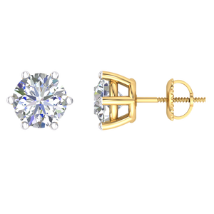 Pendientes de Oro Sólido de 10k de Calidad Estándar, Pendientes de Botón Blancos y Dorados a Bajo Precio de un Exportador de la India - Product Image 2