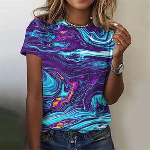 Top qualité femmes 3D Art peinture col rond femmes T-Shirts femmes respirant décontracté t-shirts sublimé chemise Falak Impex - Product Image 3