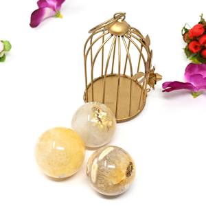 Vente en gros de sphères d'agate jaune naturelle écologique, pierres artisanales en cristal, boules d'agate polies, gaufrées, pour la lithothérapie - Product Image 1