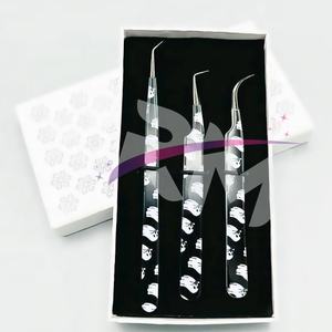 RMI papier enduit Halloween Design pince à cils pointe en argent et 3 pièces emballage de boîte de carte blanche - Product Image 1