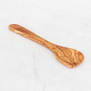 Cuillère d'angle en bois d'olivier artisanal de qualité supérieure ArtisRaw, outil de cuisine au toucher gourmet - Product Image 1