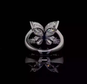 Chaque Marquise et Poire Lab Grown Diamond Butterfly Shape 14K white gold ring Engagement Gift for Her ring for women - Product Image 4