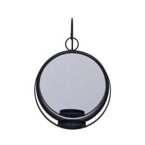 Candelabro de pared de lujo, forma redonda, Negro, en polvo, para decoración del hogar, hoteles, exterior e interior, Estilo Vintage, candelabro colgante - Product Image 6