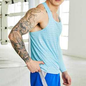 Vêtement de sport pour homme en gros, débardeur de course à pied décontracté, respirant, à séchage rapide, sans couture, veste de sport tricotée, 100% polyester - Product Image 4