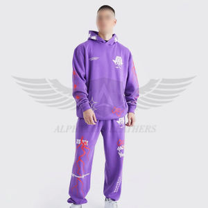 Lightweight Fully Customized Made New Trendy Breathable Men Wear Eco Friendly Cotton Tracksuit With Silk Screen Printing - Product Image 1