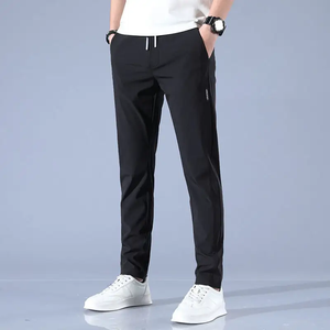 Custom Men's Slim Fit High Stretch Work Pants Casual & Formal <b>Business</b> Trousers light weight summer trousers - Product Image 1