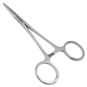 Pince à épiler manuelle en acier inoxydable argenté pour les procédures médicales/dentaires/vétérinaires, pince à épiler incurvée de précision, forceps Kelly CE - Product Image 1