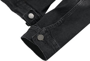 Chaqueta de Mezclilla de Algodón Grueso con Lavado Ácido, Corte Entallado, para Invierno, Transpirable, para Ropa Formal y Urbana - Product Image 4