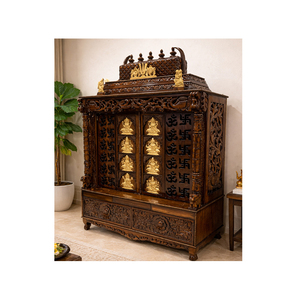 Puertas de Madera de Teca Ashtalakshmi para Templos, Resistentes al Agua, de Lujo, para Puja - Product Image 1