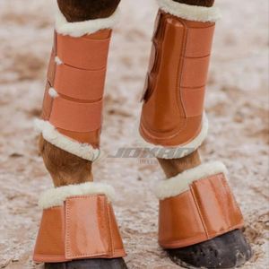 Bottes cloche de cheval en cuir PU de haute qualité imperméables, respirantes et durables avec doublure en polyester teddy pour la compétition d'entraînement - Product Image 5