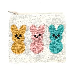 Porte-monnaie vintage Pâques Joyeux, sac cadeau festif saisonnier, mini portefeuille personnalisé pour femme, pochette zippée perlée à la main – Vente chaude - Product Image 4