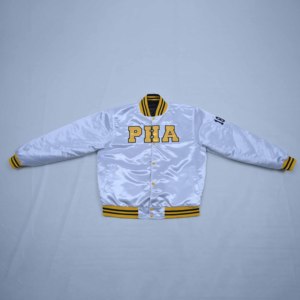 Blousons universitaires en satin à manches longues 100 % coton, coupe oversize, coupe-vent, en toile, à bouton unique, style streetwear personnalisé, avec col montant sur le devant - Product Image 3