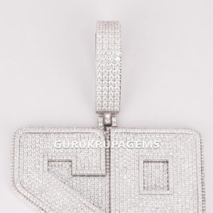 2025 New Design 925 <b>Silver</b> Iced Out <b>Letter</b> <b>Necklace</b> Pendants High Quality Lab Grown Diamond Charm Hip Hop - Product Image 2