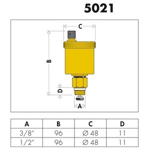 Vanne d'arrêt rapide automatique CA pour évents d'air, filetage mâle 3/8 po avec arrêt Minical - Product Image 3