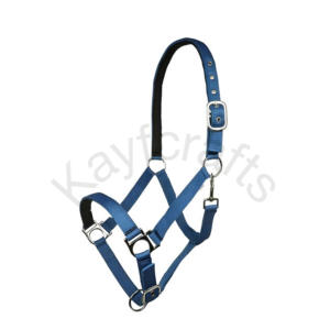 Licol de cheval en nylon rembourré réglable avec rembourrage doux et raccords argentés durables - Product Image 2