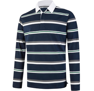 เสื้อโปโลสำหรับผู้ชายเสื้อ92% 8% โพลีเอสเตอร์ผ้าสแปนเด็กซ์แห้งใส่ได้ทั้งชายและหญิงแบบถักลายพื้น - Product Image 1