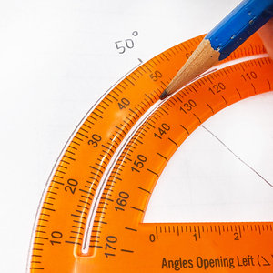 15cm 180/360 độ 6 inch trong suốt cam nhựa thước đo cho các trường học - Product Image 5