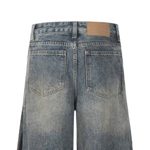 Jeans Anchos de Hombre Personalizados para Primavera y Otoño, Estilo Vintage, Lavado Enzimático, Denim Desgastado, Ropa Urbana Hip Hop - Product Image 6