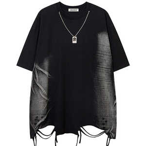 T-shirts pour hommesVente en gros de haute qualité 100% coton 230G impression lavage aux enzymes épaule tombante poids lourd Hiphop surdimensionné personnalisé unisexe - Product Image 4