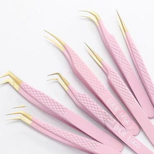 แหนบต่อขนตาปลายแหลมแบบมืออาชีพ ขายส่ง ขนาด 45 90 องศา คุณภาพสูง ผลิตจากสแตนเลส ด้ามจับสบาย - Product Image 1