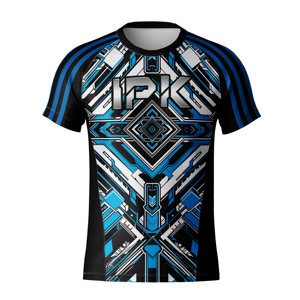 T-shirts de sport à manches courtes en polyester respirant à séchage rapide personnalisés, t-shirt de compression pour hommes - Product Image 5