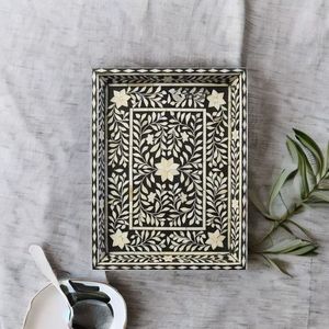 Bandeja con incrustaciones de hueso de último diseño con patrones de diseño floral, bandeja para servir con incrustaciones de hueso para vajilla - Product Image 2