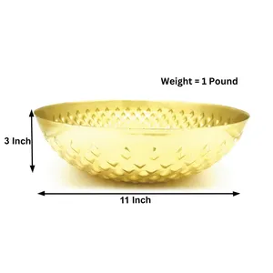 Tazón Decorativo de Metal Estilo Americano, Chapado en Oro Real, No Tóxico, para Decoración de Escenarios de Boda, Diseño de Corona con Doble Curva, Platos Seguros - Product Image 2