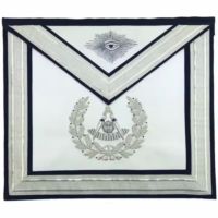 Tabliers maçonniques de la Loge Bleue, sur mesure, très résistants, broderie artisanale avec des broderies argentées complexes en point de croix, en solde !