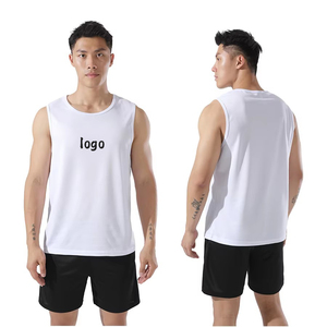 Men's <b>Navy</b> Blue Sleeveless Tank <b>Top</b> O-Neck Quick Dry Knitted Casual Vest for Workout Gym Daily Wear - Product Image 4