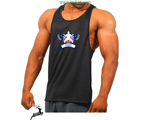 OEM servicio personalizado Racer Back Mens elegante camiseta sin mangas de secado rápido Material de poliéster duradero diseñado rendimiento atlético India - Product Image 1