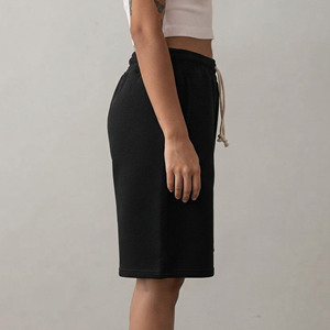 Nouveaux shorts décontractés d'été pour femmes, vente en gros, logo imprimé sur mesure, 100% coton, couleur unie, style hip hop. - Product Image 5