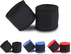 Bandages de boxe élastiques couleur unie avec fermeture auto-agrippante, ensemble de protection sportive unisexe pour adultes, entraînement MMA et Muay Thai - Product Image 2