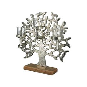 Bougeoir d'arbre de Noël fait à la main objet de décoration de maison de Noël arbre de Noël en bois étoile d'argent sur le dessus bougeoir Showpiece - Product Image 4