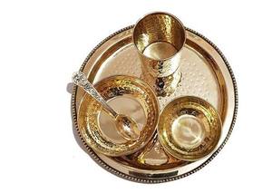 Juego de Cubiertos de Latón Puro con Plato y Cuchara de Vidrio, Utensilios de Cocina Pulidos para el Hogar, Hotel y Restaurante para Fiestas - Pedido Mínimo 50 Piezas - Product Image 3