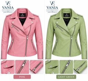 Veste de moto en simili cuir pour femme, coupe ajustée, style motard, fermeture éclair, manches longues, col rabattu, pour le printemps et l'automne - Product Image 4