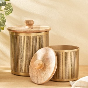 Wooden Made New Design 2026 Wooden Food Storage Container And <b>Jars</b> For Home Hotel Restaurant Camping etc - Product Image 3