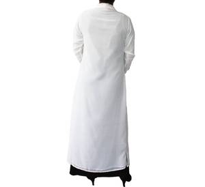 Abaya Kaftan en Georgette Blanche de Haute Qualité, Dernier Design 2026, pour Femmes, Vêtement Islamique, avec Broderie aux Poignets, Tissu Mousseline, Idéal pour l'Aïd - Product Image 1