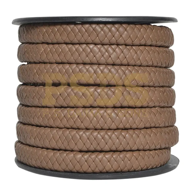 Высокопрочный коричневый Плетеный кожаный шнур Nappa, несколько упаковок