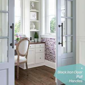 Manija de Puerta Larga de Metal Negro, Resistente, Mate, de Hierro, para Venta al por Mayor, para Oficina Moderna, Hotel y Hogar - Product Image 4