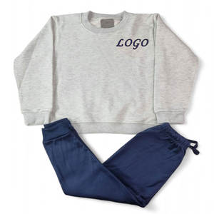 Conjunto de sudadera de Jogger de algodón 100% personalizado, ropa deportiva cómoda para niños, sudadera con patrón de logotipo, chándal Jogger - Product Image 6