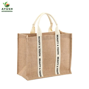 Sacs de courses personnalisables en jute avec doublure en coton pour le marketing et le transport - Product Image 4