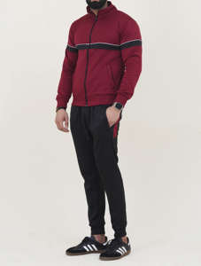 Vente en gros de survêtements de sport en coton polaire pour hommes survêtement de course à manches longues respirant grande taille pour l'hiver - Product Image 1