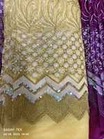 Tissu de filet de séquence d'arc-en-ciel d'excellente qualité dans la conception de bordure de l'exportateur et du fournisseur indiens